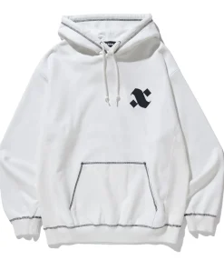 CONTRAST STITCH PULLOVER HOODED SWEAT