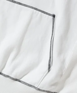 CONTRAST STITCH PULLOVER HOODED SWEAT