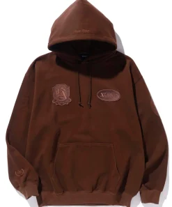 EMBLEM PATCHED PULLOVER HOODED SWEAT