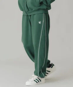 EMBROIDERED LOGO PIPING SWEATPANTS