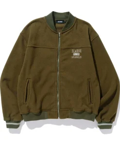 EMBROIDERED RIB LINE FLEECE JACKET