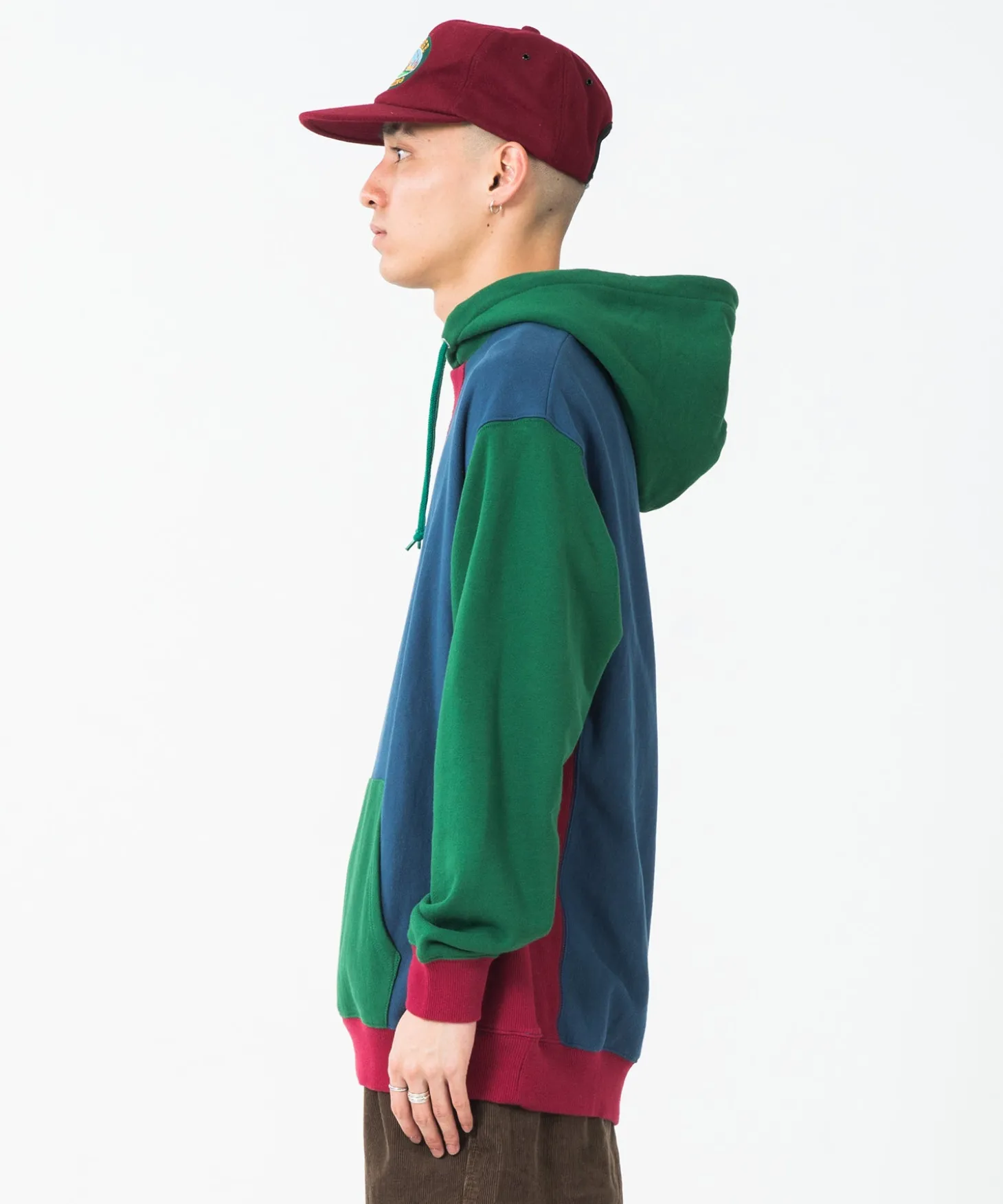 PANELED PULLOVER HOODED SWEAT
