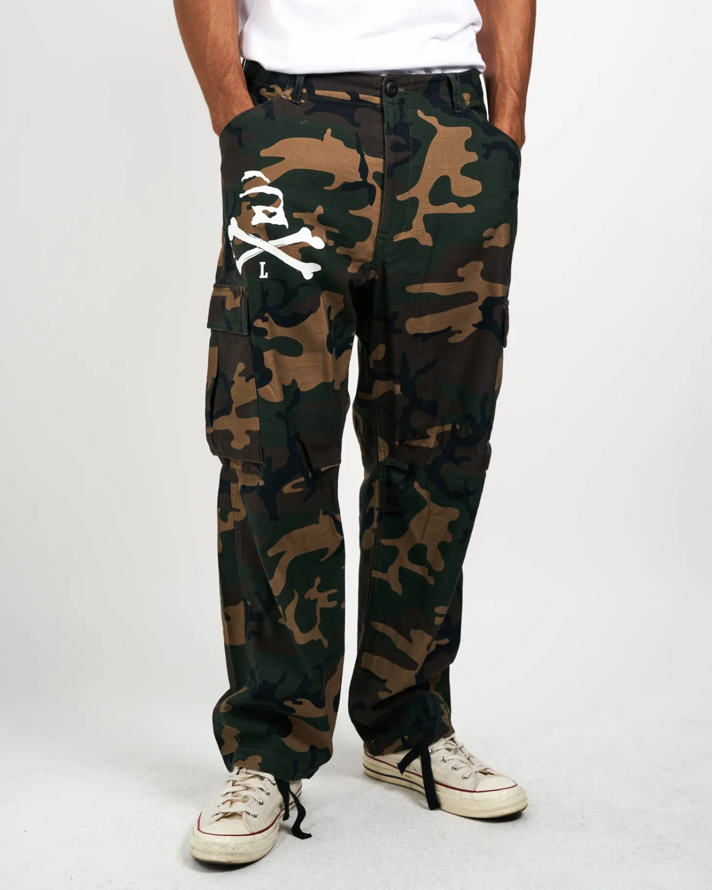 SKULL CAMO CARGO PANTS