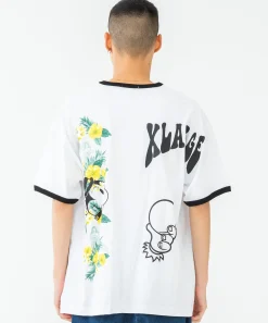 S/S FLORAL PRINT RINGER TEE