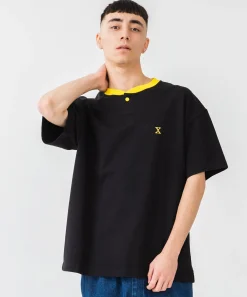 S/S HEAVYWEIGHT HENLEY NECK TEE