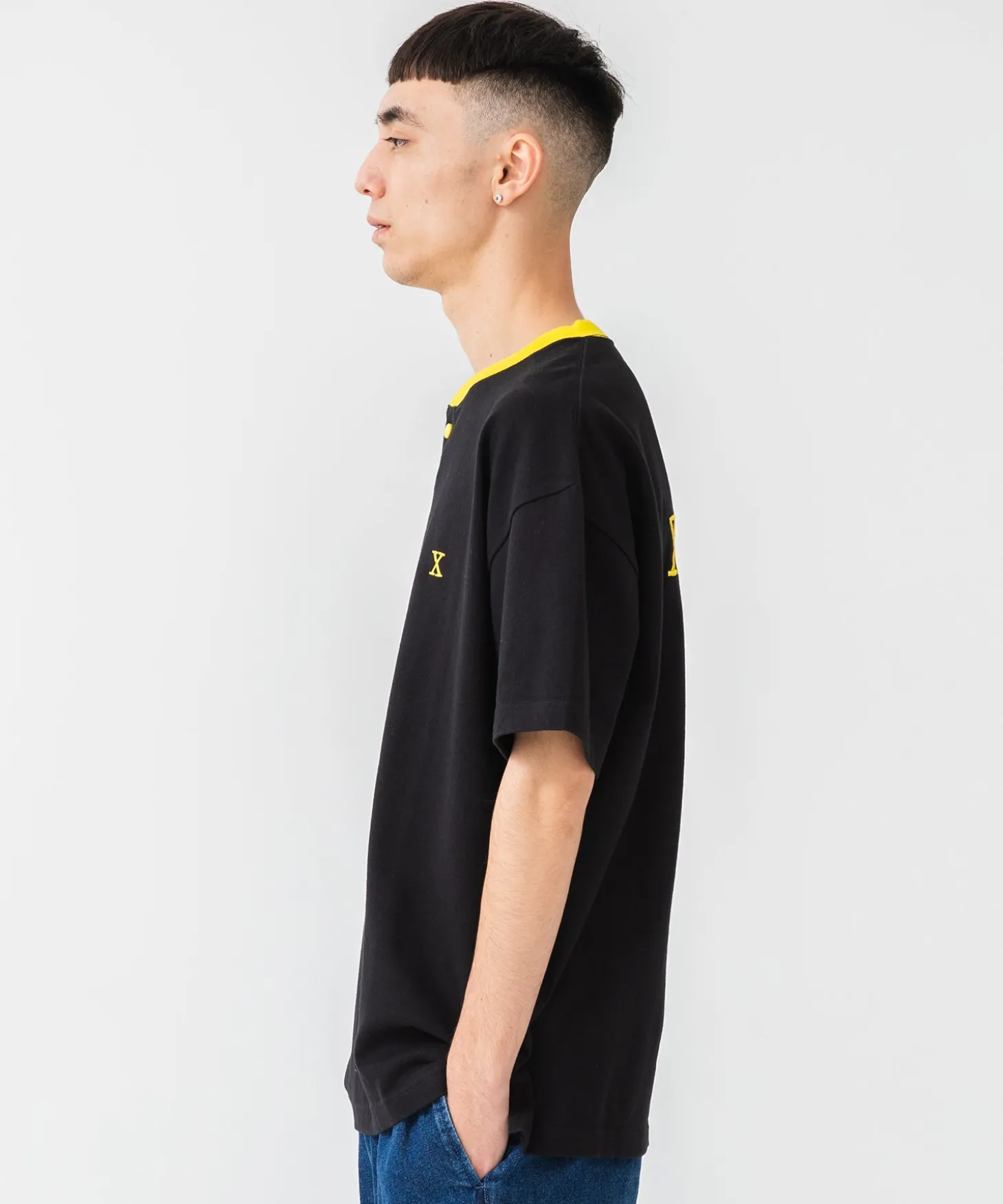S/S HEAVYWEIGHT HENLEY NECK TEE