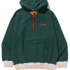 STRIPE RIB PULLOVER HOODED SWEAT