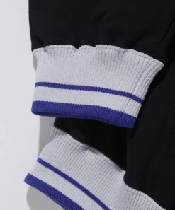 STRIPE RIB PULLOVER HOODED SWEAT